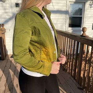 Green bleached denim jacket